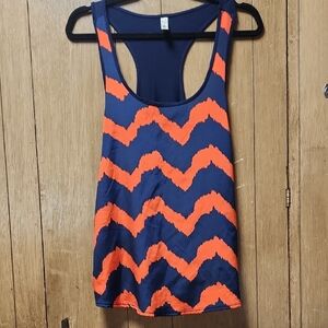 Bella D. Sleeveless Chevron Tank Top Blue Red